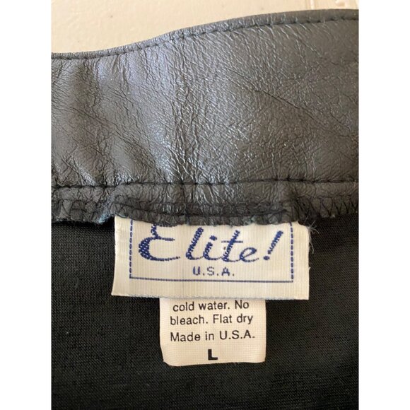 Elite USA Sequin Polka Dot Black Jacket Faux Leather Trim & Button Front Large - Picture 5 of 11